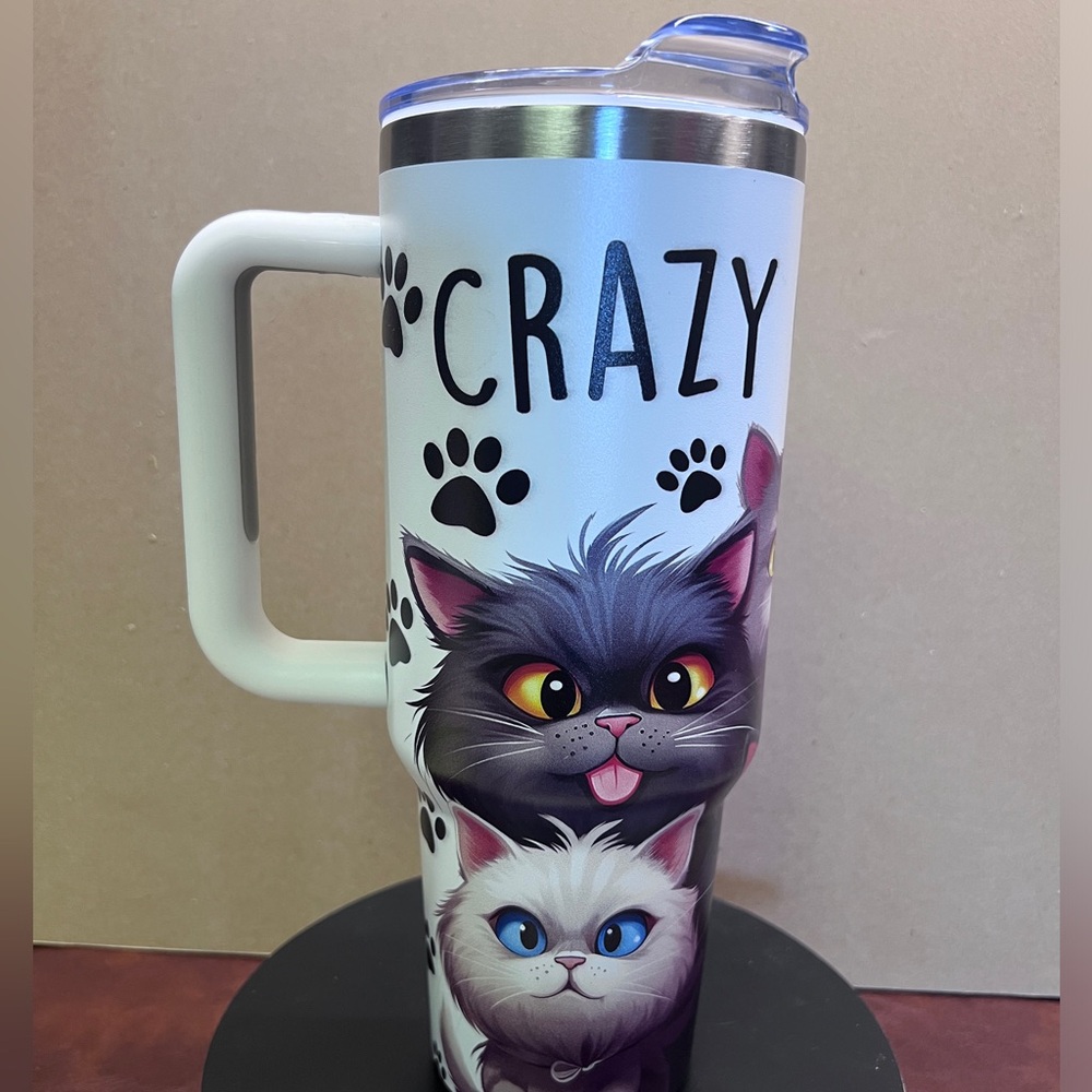Brand New #T17 - Crazy Cat Lady Tumbler 40oz
